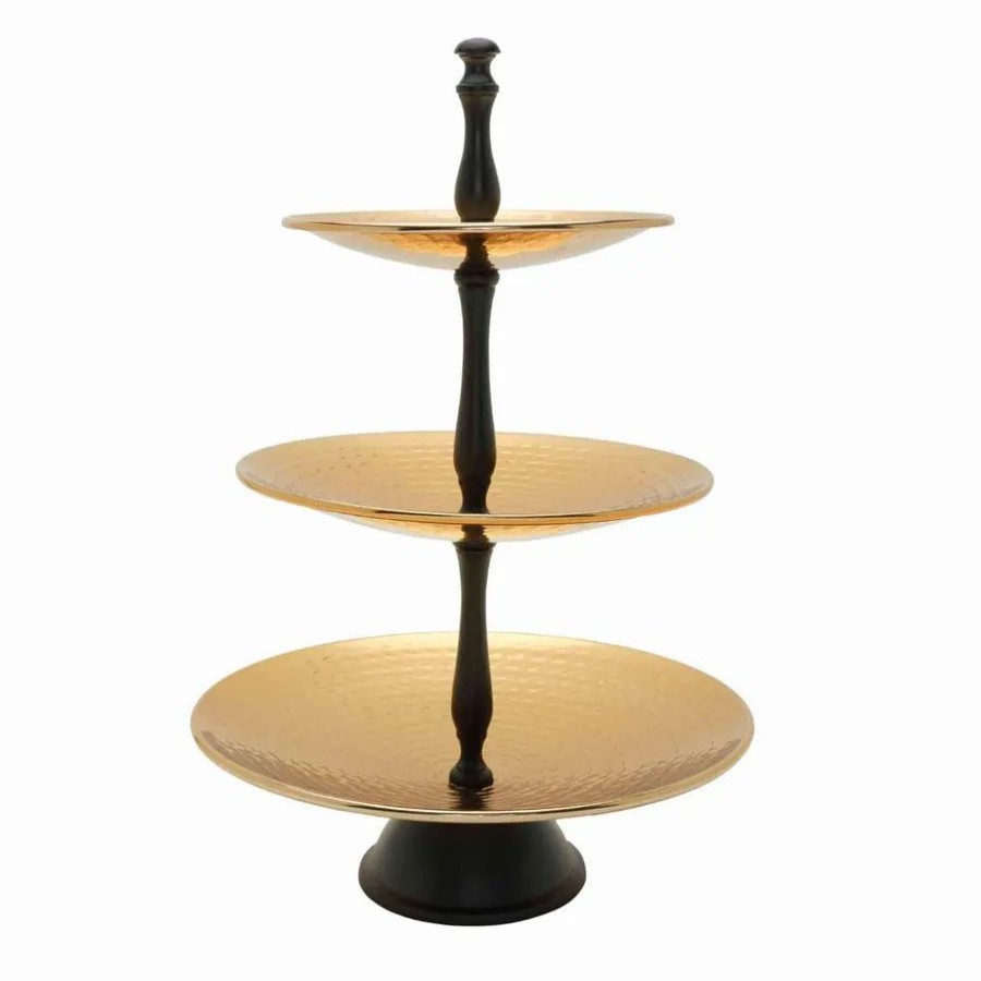 Serving Platters | Karaca Home Karaca Home Moroccan 3-Tier Cake Stand, 30Cmx42Cm, Gold Black