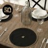 Placemats | Karaca Home Karaca Home 50Th Anniversary Collection Core Round Placemat Set, 6 Piece, 38Cm, Black Gold