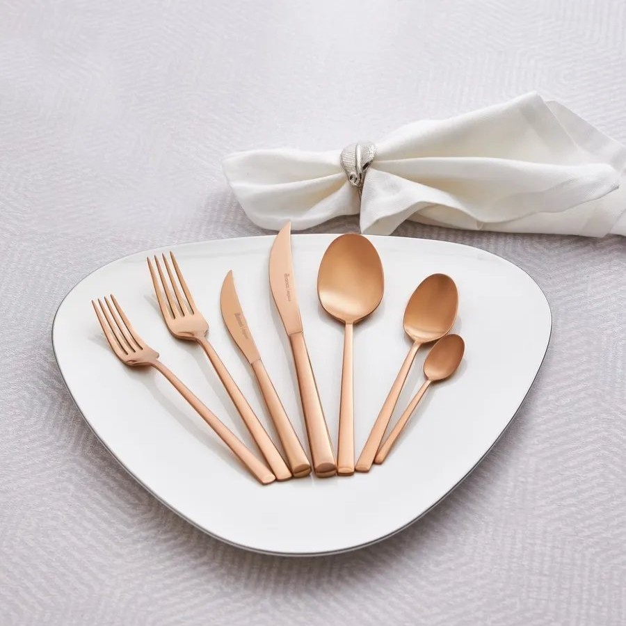 Cutlery Sets | Karaca Karaca Tivoli 28 Piece Stainless Steel Cutlery Set For 4 People, Rose Gold