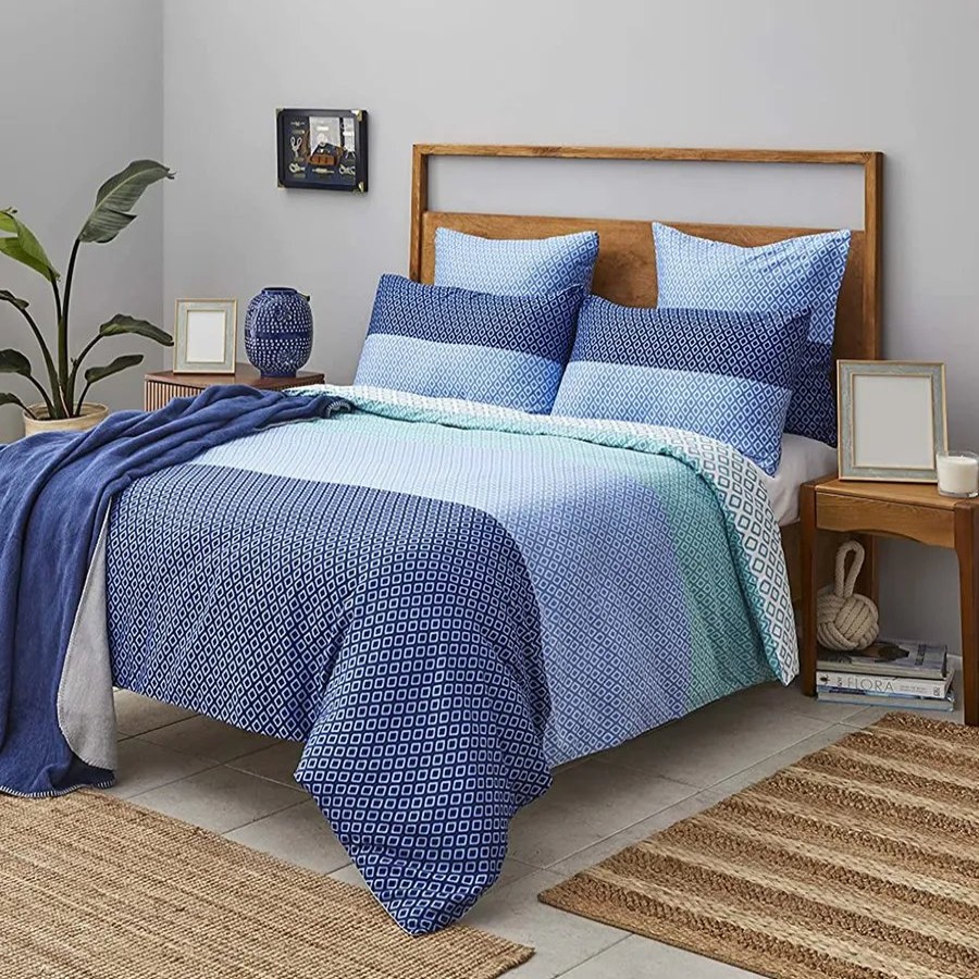 Duvet Cover Sets | Nautica Home Nautica Grace 100% Turkish Cotton Duvet Cover Set, Single, 140Cmx200Cm, Blue Multi