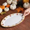 Serving Platters | Karaca Karaca Halloween Pumpkin Porcelain Serving Platter, 20Cm, White Multi