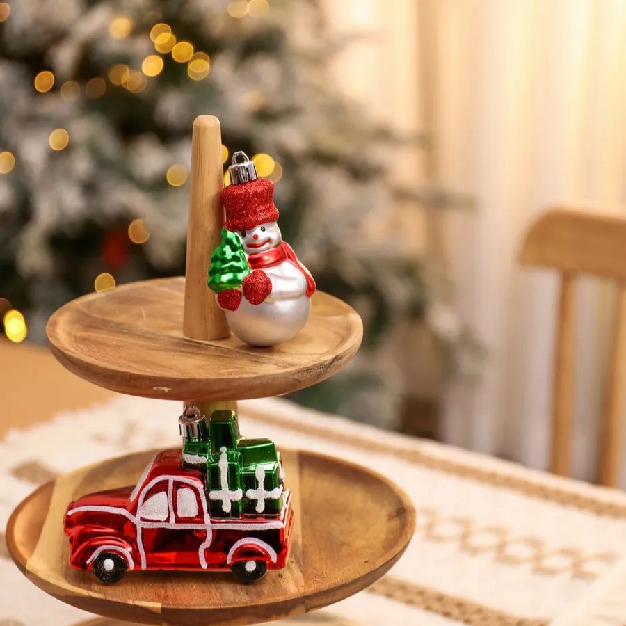 Ornaments | Karaca Home Karaca Home New Year Christmas Gift Truck & Snowman Tree Decoration Set, 2 Piece, 11Cm, Multi