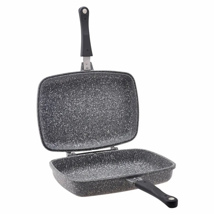 Pans | Karaca Karaca Vierno Biogranite Double Sided Pan, 34Cm, Grey