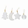 Ornaments | Karaca Home Karaca Home New Year Christmas Puffy Tree Decoration Set, 4 Piece, 8Cm, White Gold