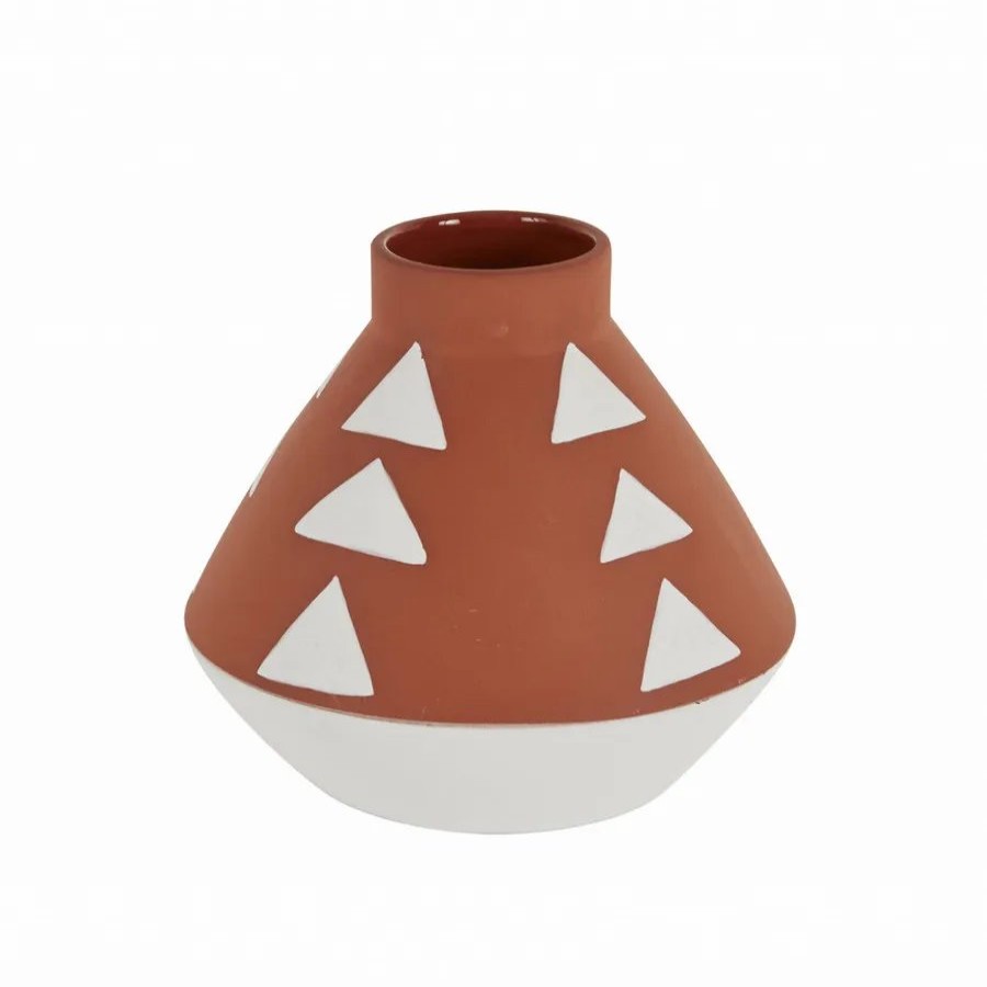 Vases | Karaca Home Karaca Home Simple Ceramic Vase, 16Cmx14.5Cm, Brown White