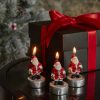 Candles | Karaca Home Karaca New Year Christmas Santa Tealights, 3 Piece, 18.5Cmx6.7Cm, Red Multi