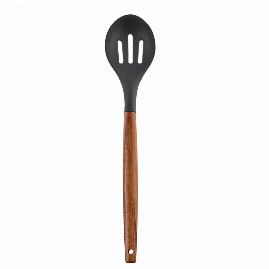 Kitchen Utensils | Karaca Karaca Woodline Slotted Serving Spoon, 30Cm, Wood Multi