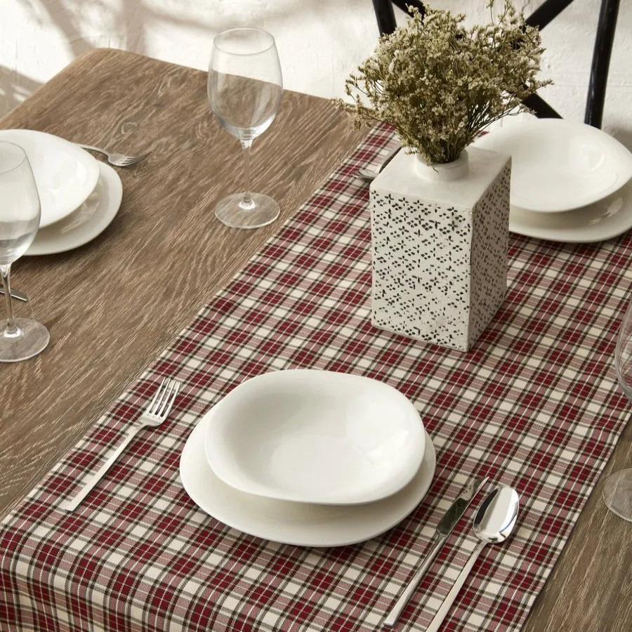 Tablecloths | Karaca Home Karaca Home Woodland Ekose Runner, 70Cmx140Cm, Red Multi