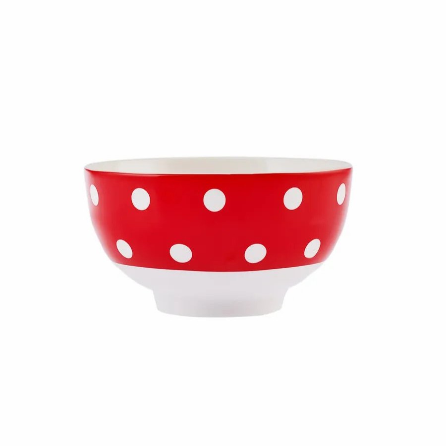 Bowls | Karaca Karaca Polka Dot Porcelain Snack Bowl, 11Cm, Red Multi