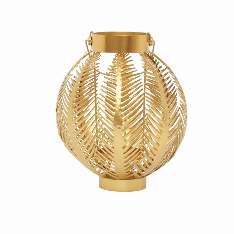 Ornaments | Karaca Home Karaca Home Leaf Lantern, 23Cmx27Cm, Gold