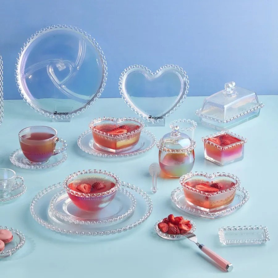 Dinner Plates | Karaca Karaca Rory Heart Glass Dinner Plate, 27Cm, Transparent