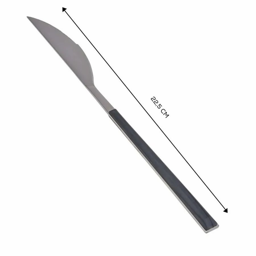 Mix And Match Cutlery | Karaca Karaca Salzburg Stainless Steel Table Knife, 22.5Cm, Anthracite Silver