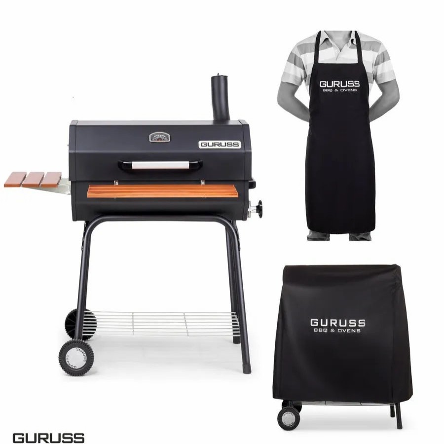 Bbqs | Guruss Guruss Steel Charcoal Barbecue Set, 75Cm, Black