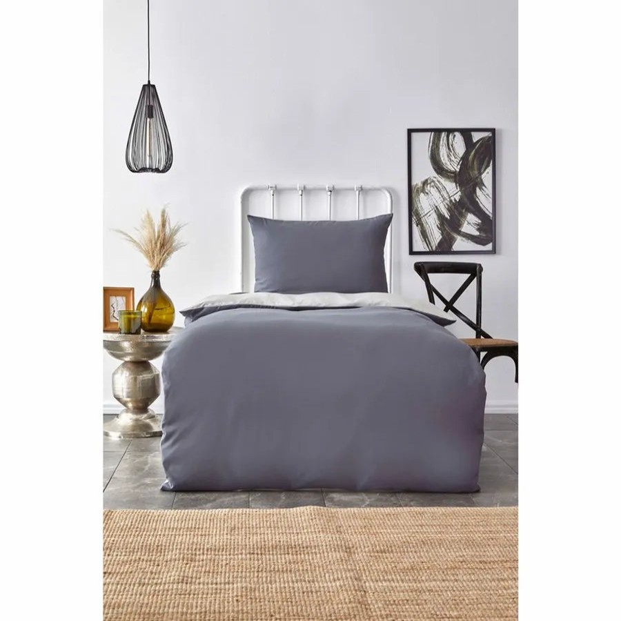 Duvet Cover Sets | Karaca Karaca Home Duvet Cover Set, Single, Light Grey Dark Grey