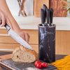 Knife Block Sets | Karaca Karaca Marble 5 Piece Knife Block Set, Black