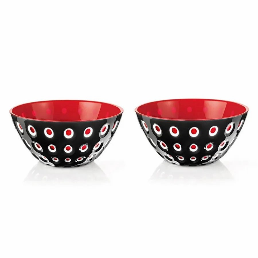 Bowls | Guzzini Guzzini Le Murrine 2 Piece Cereal/Soup Bowl Set, 12.5Cmx5.6Cm, Black Red