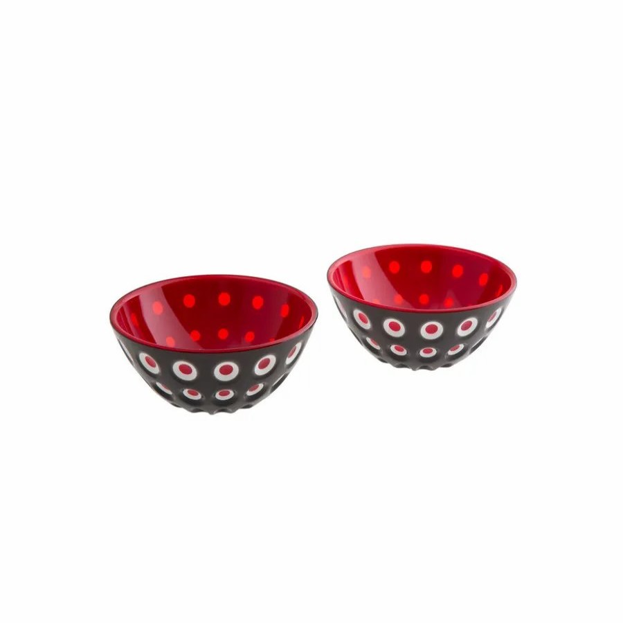 Bowls | Guzzini Guzzini Le Murrine 2 Piece Cereal/Soup Bowl Set, 12.5Cmx5.6Cm, Black Red