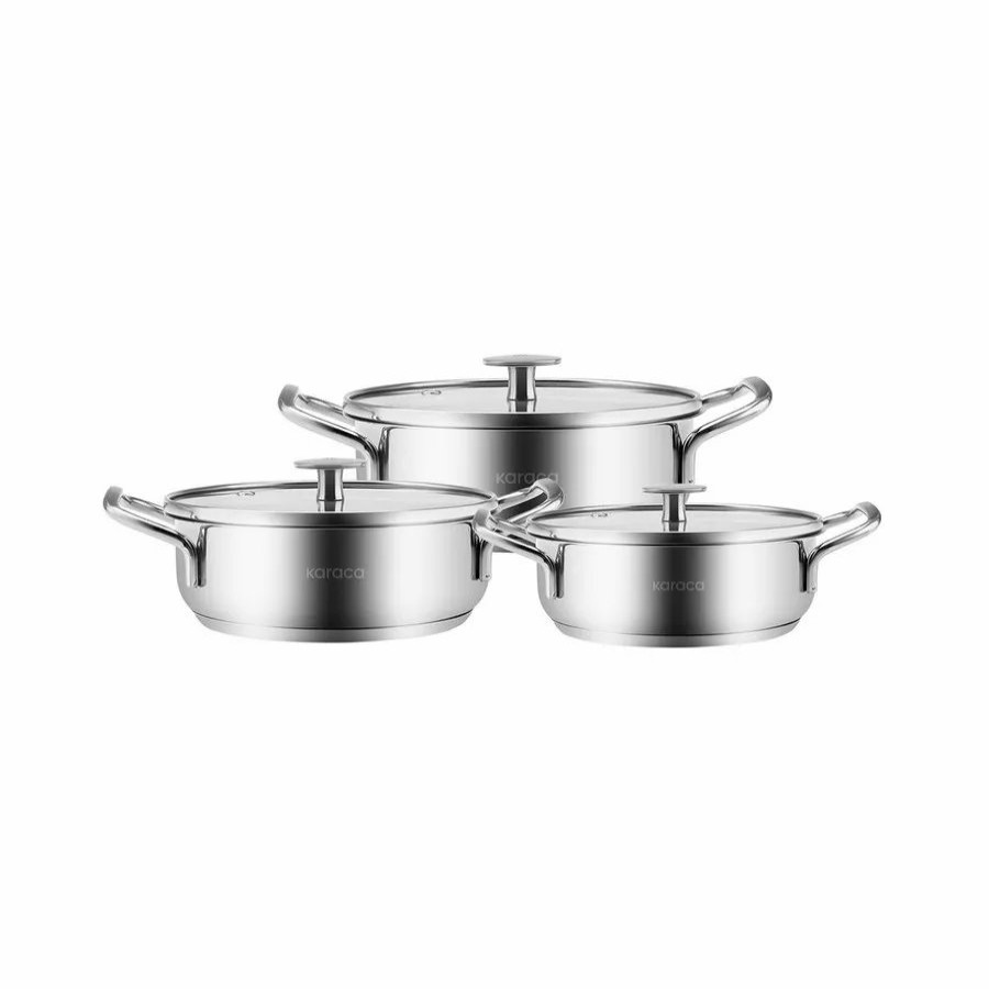 Induction Cookware | Karaca Karaca Alaz Stainless Steel 6-Piece Induction Cookware Set, Silver