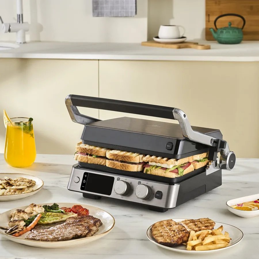 Sandwich Toasters | Karaca Karaca Compact Steel Sear And Grill Inox 2008 Grill And Sandwich Toaster, Silver Black