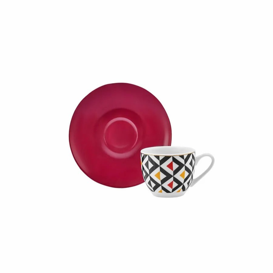 Cups & Saucers | Karaca Karaca Game 2 Piece Porcelain Espresso Turkish Coffee Cup, 90Ml, Purple Multi