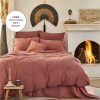 Duvet Cover Sets | Karaca Home Karaca Home 4 Elements 100% Turkish Cotton Duvet Cover Set With Bed Sheet, Single, Terracotta