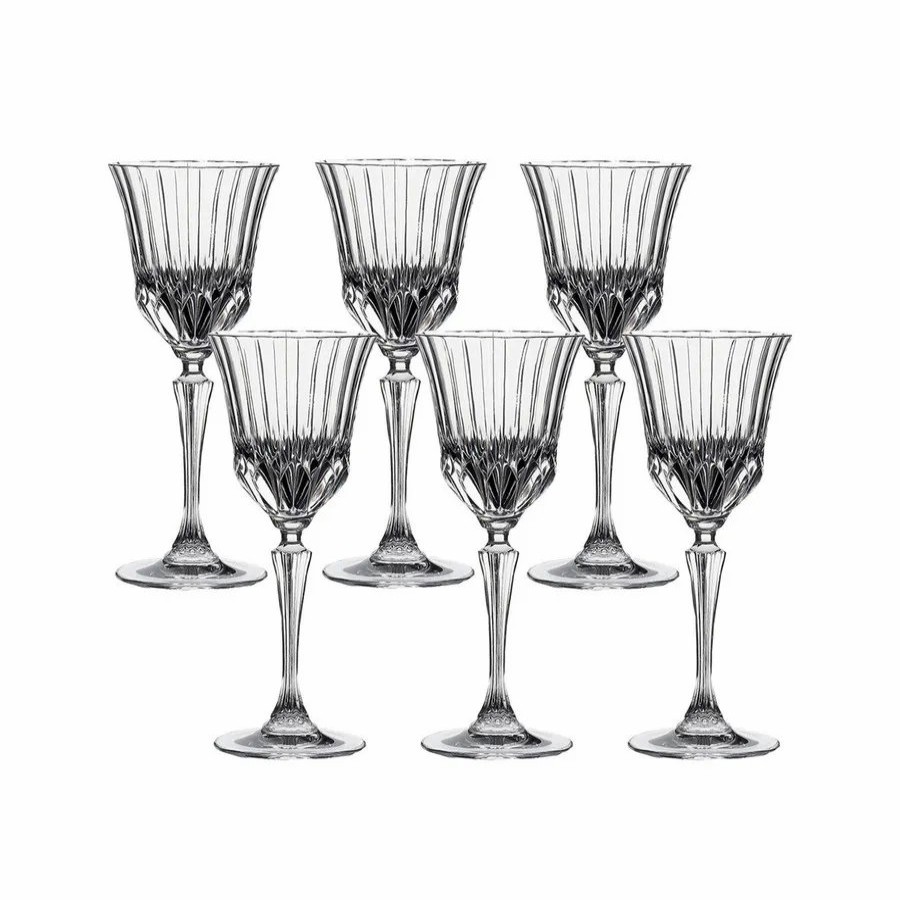 Wine And Champagne Glasses | Jumbo Rcr Adagio 6 Piece Glass Wine Glasses Set, 280Ml, Transparent