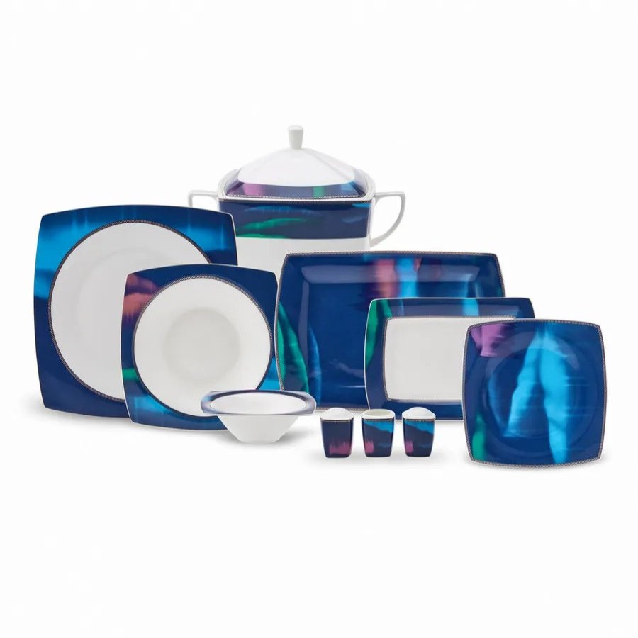 Fine Pearl Dinner Sets | Karaca Karaca Fine Pearl Aurora 62-Piece Dinner Set For 12 People, Multi