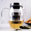 Teapots | Karaca Karaca Borosilicate Glass Stainless Steel Teapot, 600Ml, Black Silver Transparent