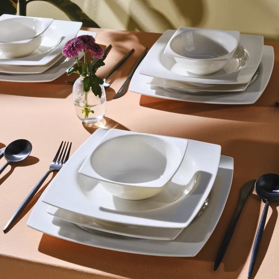 Porcelain Dinner Sets | Karaca Karaca Royal White 24-Piece Porcelain Dinner Set For 6 People, White