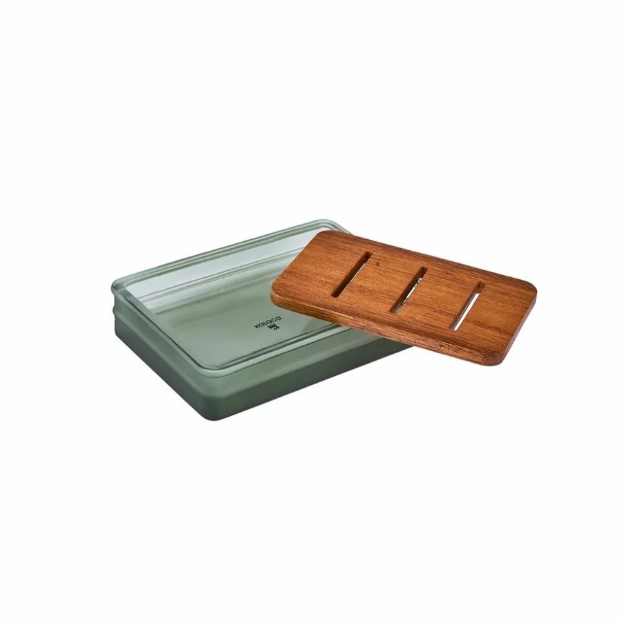 Trays | Karaca Karaca Abiete Glass Tray, 24Cmx23.5Cmx3.25Cm, Green Multi