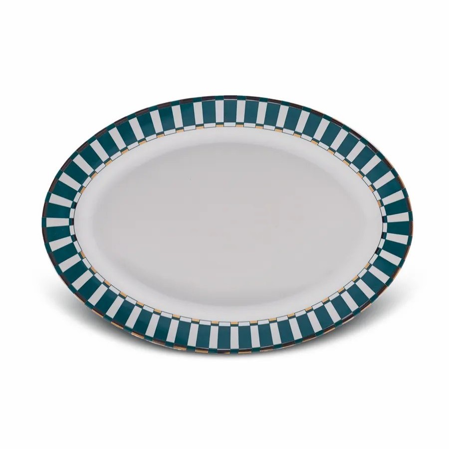 Serving Platters | Karaca Karaca Aries Porcelain Serving Platter, 31Cm, Green Multi