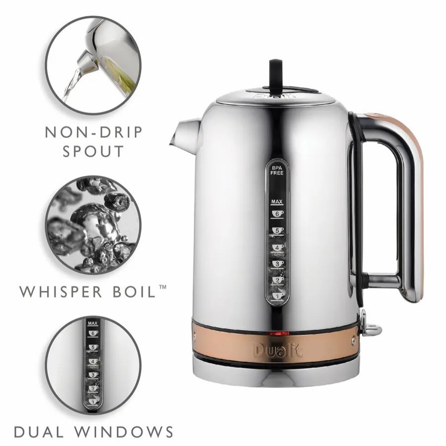 Kettles | Dualit Dualit Classic Kettle, 1.7L, Copper