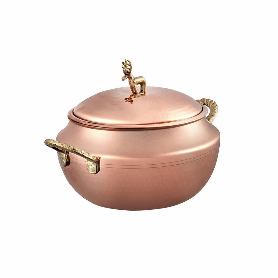 Pots | Karaca Karaca Alacahoyuk Copper Stockpot With Lid, 20Cm, Copper