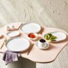 Porcelain Breakfast Sets | Karaca Karaca Streamline Meridian 34 Piece Porcelain Breakfast Serveware Set For 6 People, White Gold