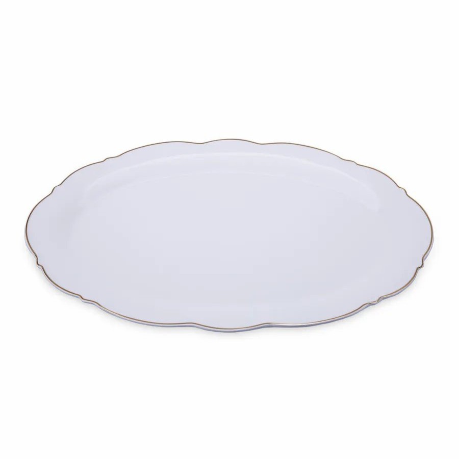 Serving Platters | Karaca Karaca Romantic Porcelain Serving Platter, 35.5Cm, White Gold