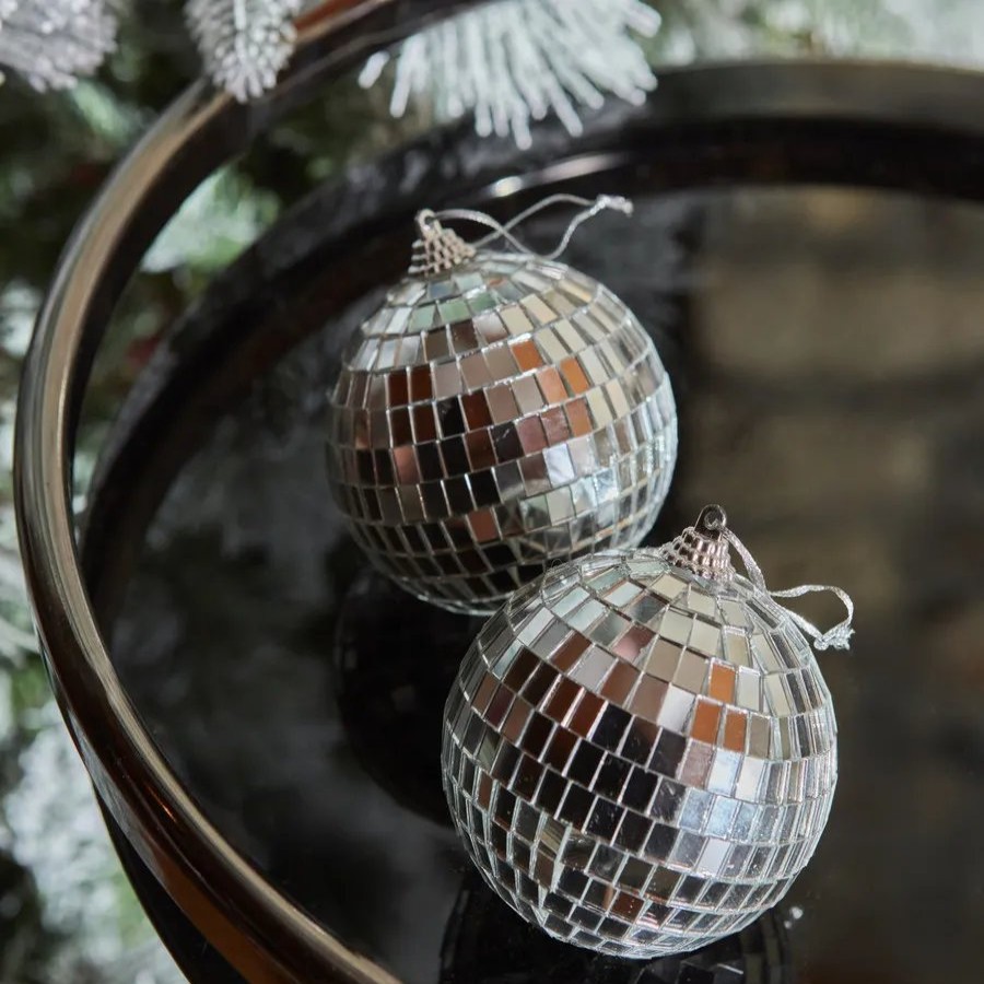 Ornaments | Karaca Home Karaca Home New Year Christmas Ball Tree Bauble Set, 2 Piece, 8Cm, Silver