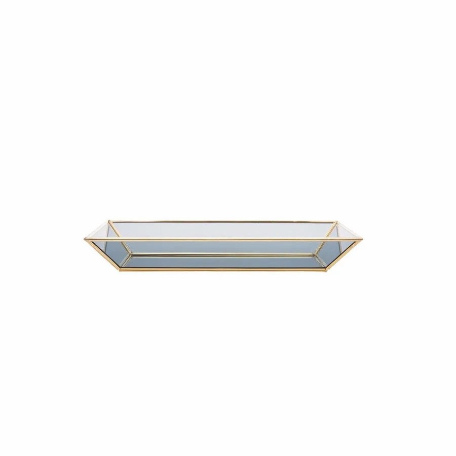 Trays | Karaca Home Karaca Home Line Glass Tray, 20Cmx4.5Cm, Black Gold