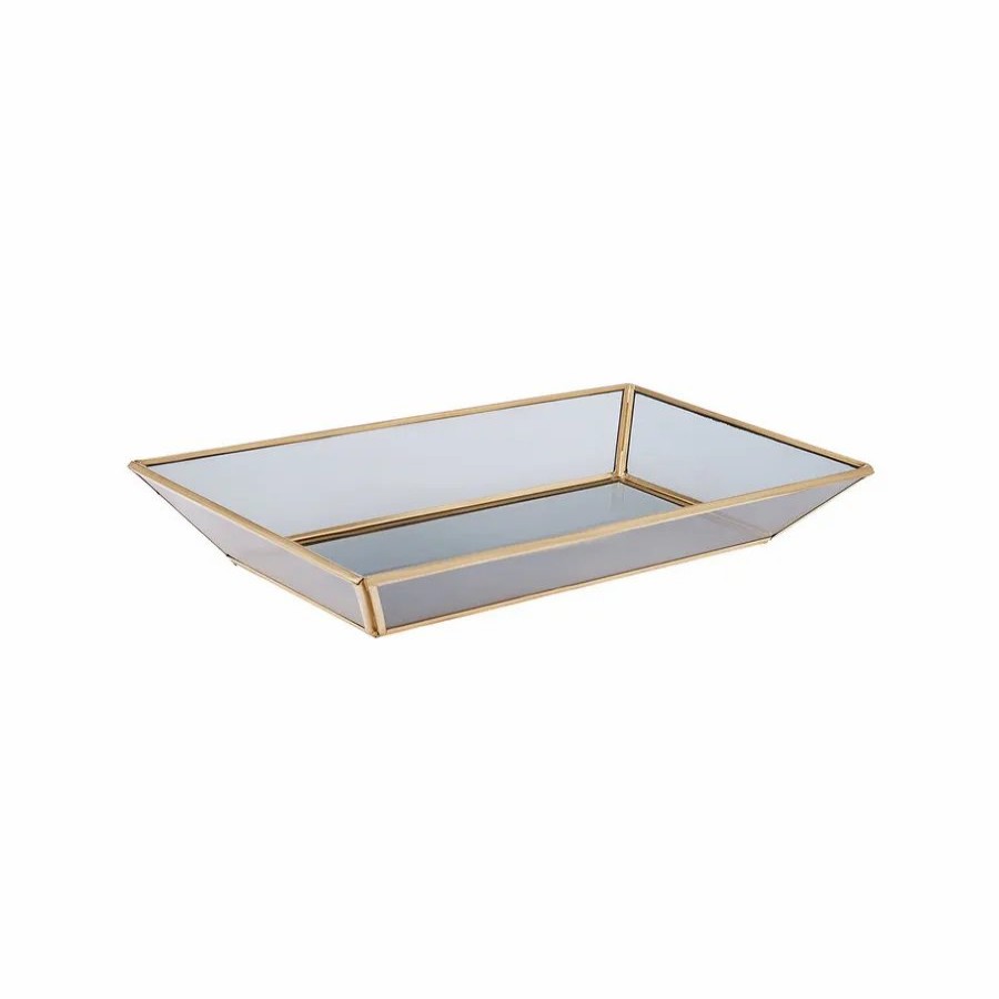 Trays | Karaca Home Karaca Home Line Glass Tray, 20Cmx4.5Cm, Black Gold