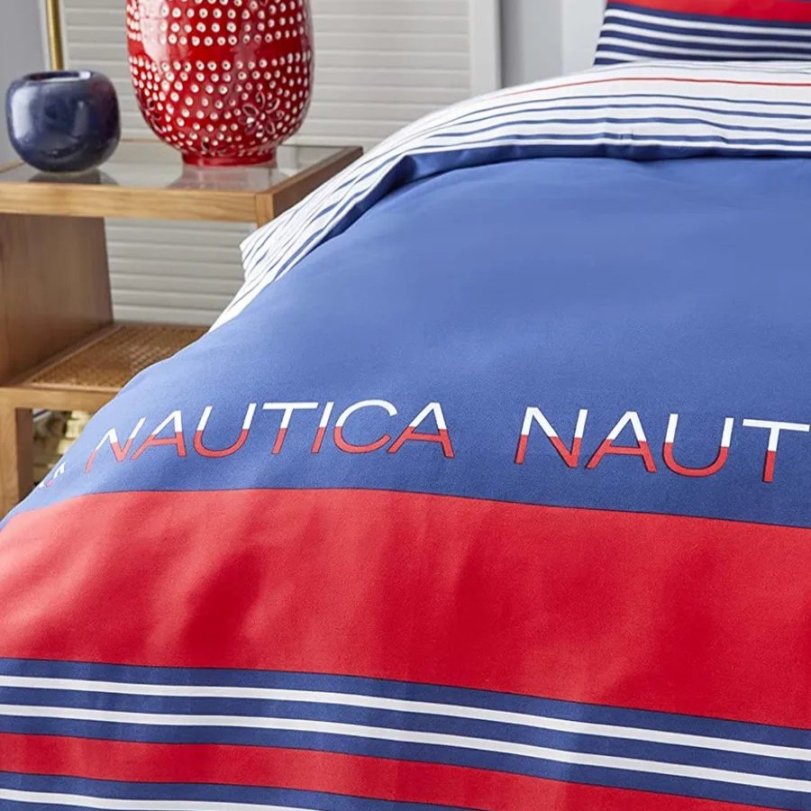 Duvet Cover Sets | Nautica Home Nautica Drifting 100% Turkish Cotton Duvet Cover Set, King, 230Cmx220Cm, Navy Blue Multi