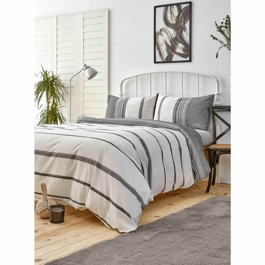 Duvet Cover Sets | Karaca Home Karaca Home Dobby Woven Duvet Cover Set, Super King, Black White