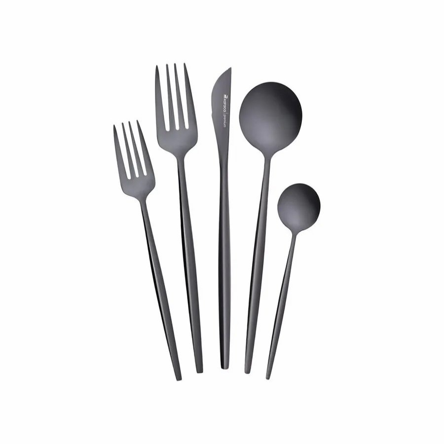 Cutlery Sets | Karaca Karaca Orion 30 Piece Stainless Steel Cutlery Set For 6 People, Shiny Black