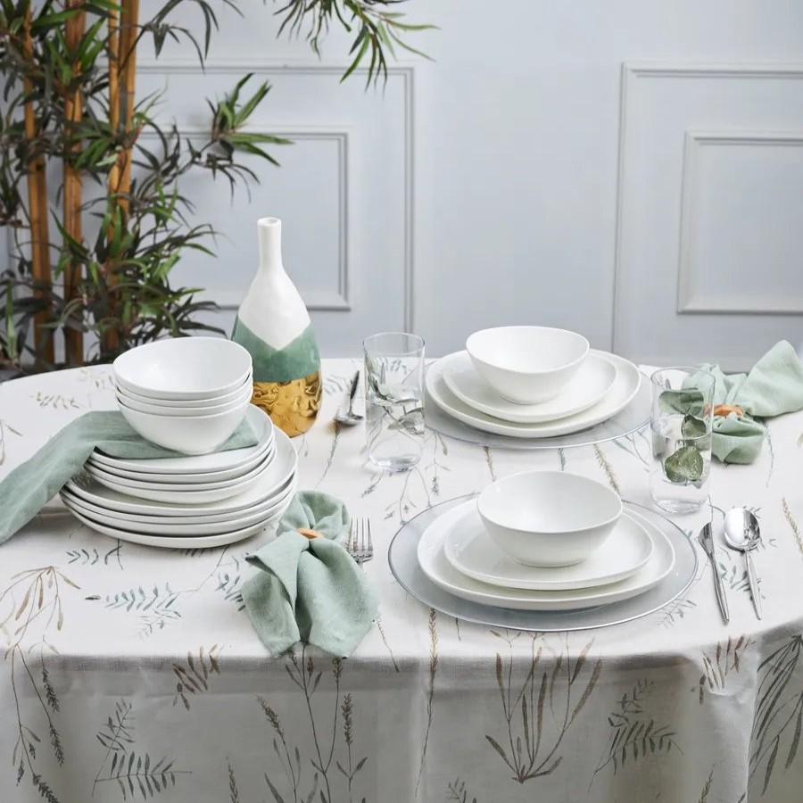 Porcelain Dinner Sets | Karaca Karaca Catrice 18-Piece Porcelain Dinner Set For 6 People, White