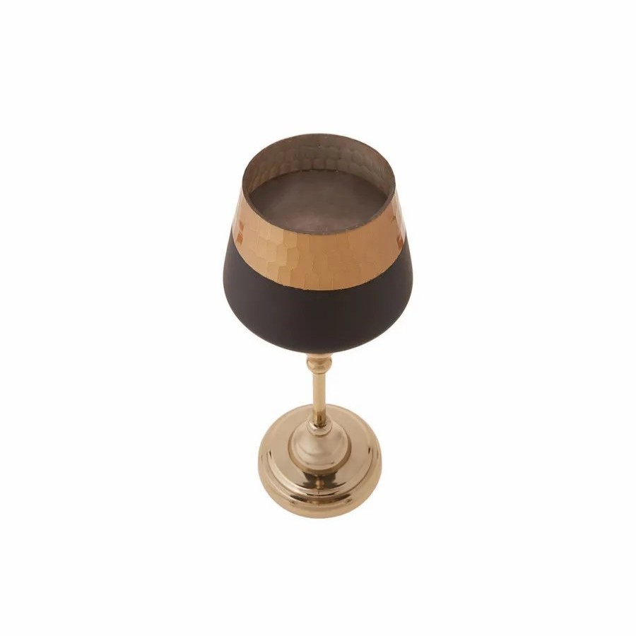 Candle Holder | Karaca Karaca Lucca Tealight Candlestick, 26.75Cm, Black Gold