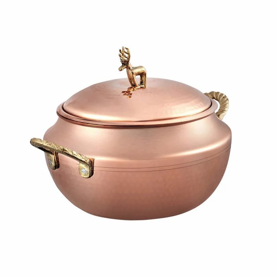 Pots | Karaca Karaca Alacahoyuk Copper Stockpot With Lid, 16Cm, Copper