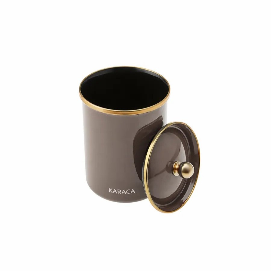 Storage Jars | Karaca Karaca Troy Enamel Storage Jar, 1300Ml, Black Gold