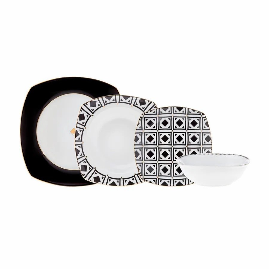 Porcelain Dinner Sets | Karaca Karaca Monochrome 24-Piece Porcelain Dinner Set For 6 People, Multi