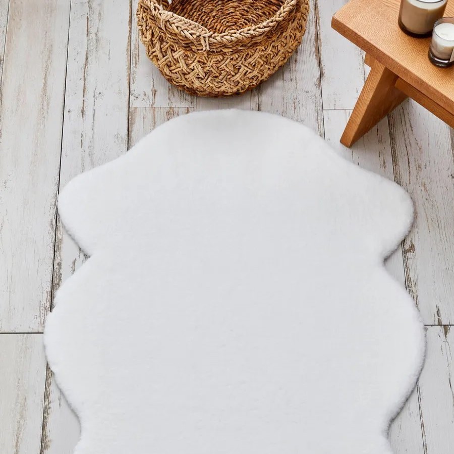 Faux Fur Rugs | Kasmir Rugs Kasmir Rugs 724 Faux Fur Rug, 70Cmx100Cm, White