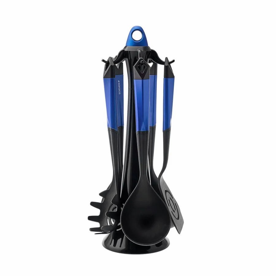 Kitchen Utensils | Karaca Karaca Hardy 5 Piece Kitchen Utensil Set With Stand, Black Blue