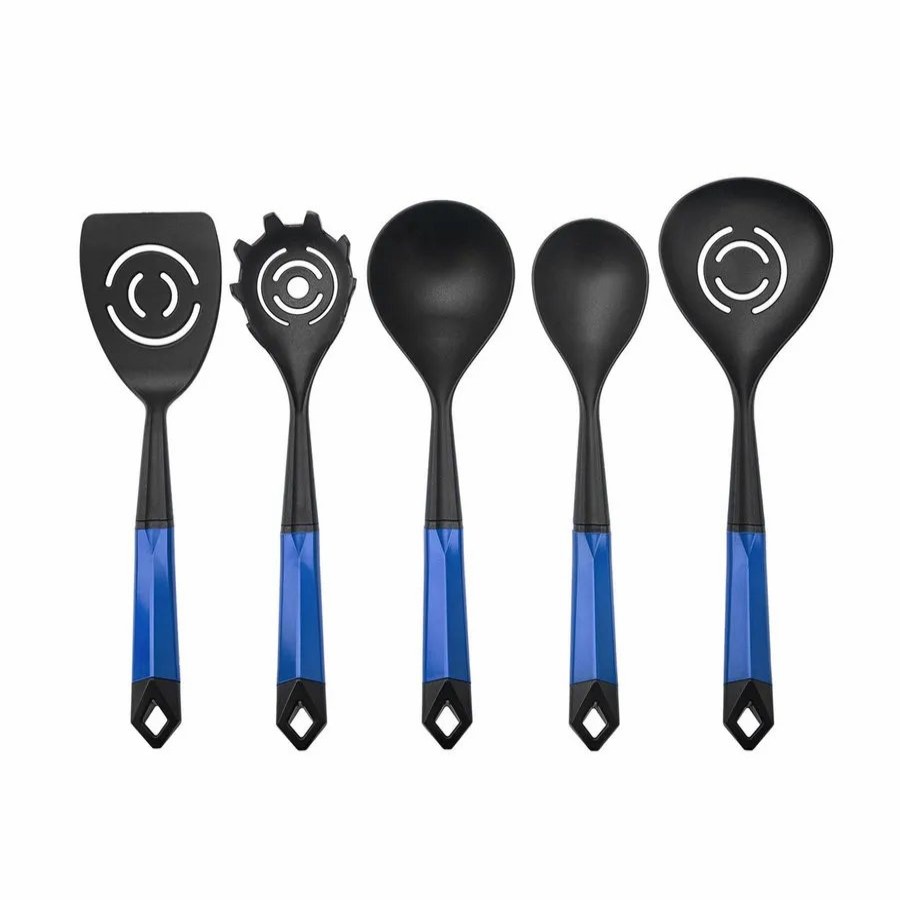 Kitchen Utensils | Karaca Karaca Hardy 5 Piece Kitchen Utensil Set With Stand, Black Blue