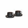 Tea Set | Karaca Karaca Galactic 4 Piece Reactive Glaze Tea Cup And Saucer Set For 2 People, 300Ml, Black Multi